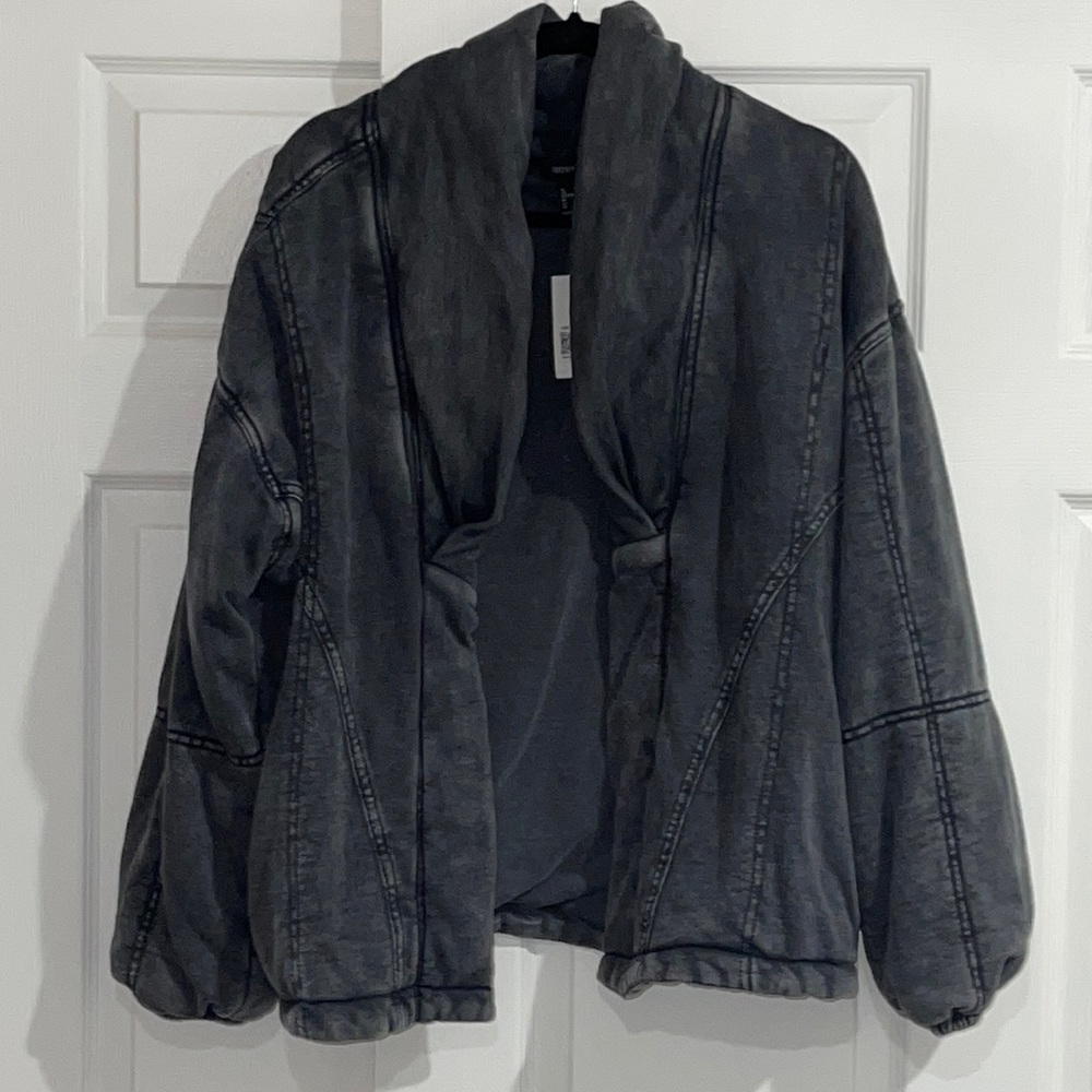 NWT Forever 21 Plus Size Mineral Wash Jacket 2X-Dark Grey/Black Mineral wash
